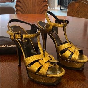 Saint Laurent Metallic Platform High Heel
